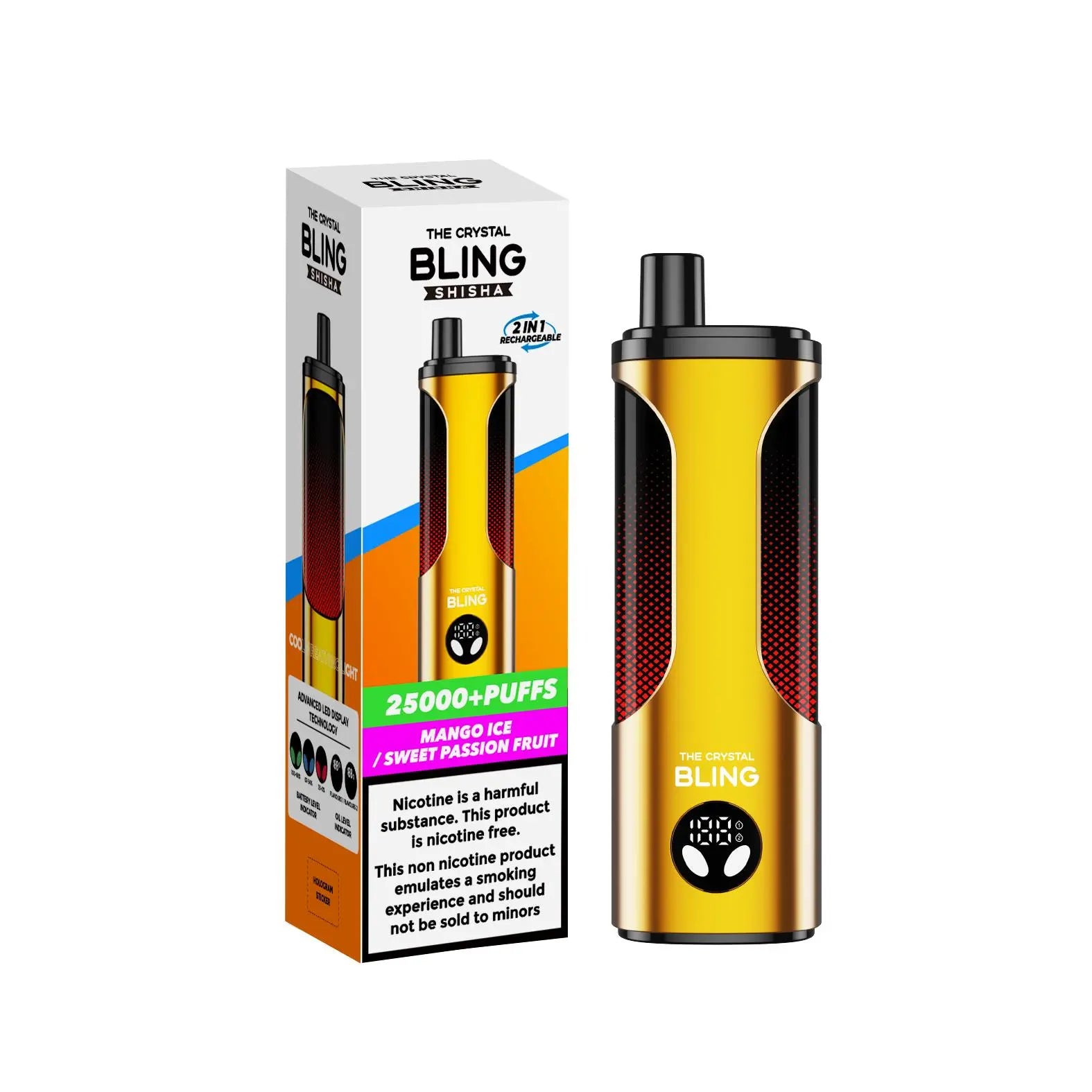 The Crystal Bling Shisha 25000 Disposable Vape Box of 5 - Vape wholesale supplies